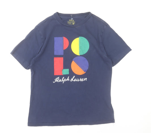 Ralph Lauren Boys Blue Polo Logo Graphic T-Shirt Size 10-12 Years