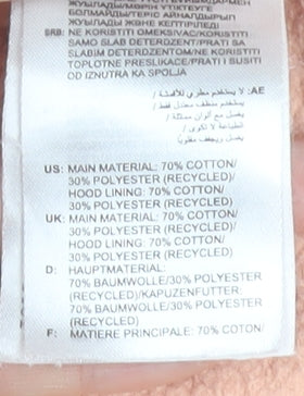 Adidas Mens Beige Pullover Hoodie L Logo Fleece Sweatshirt