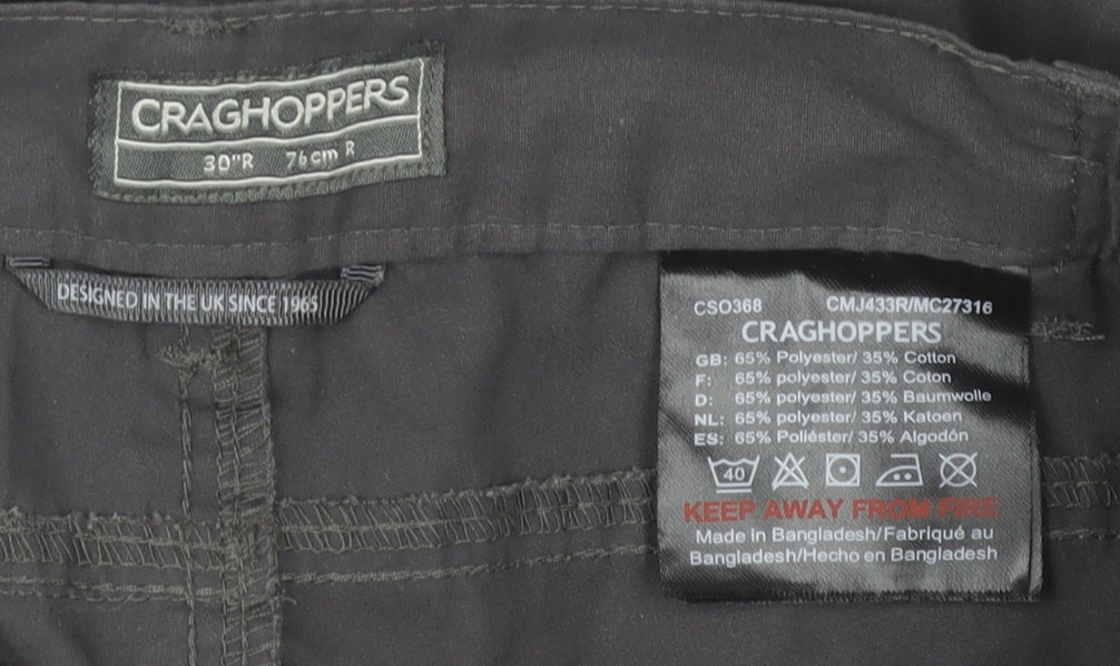 Craghoppers Men's Black 30R Cargo Trousers Quick Dry Travel Pants
