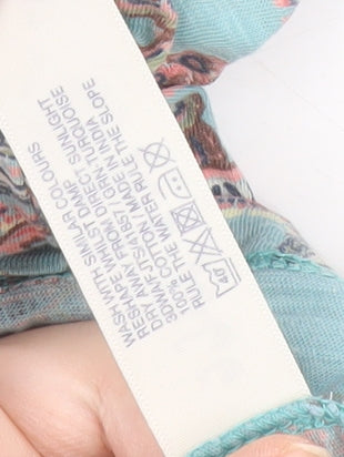 Fat Face Women's Blue Floral Cotton Short Sleeve T-Shirt Size 8