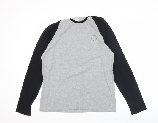 Jack Wills Men’s Grey & Black Long Sleeve Raglan Top Size L
