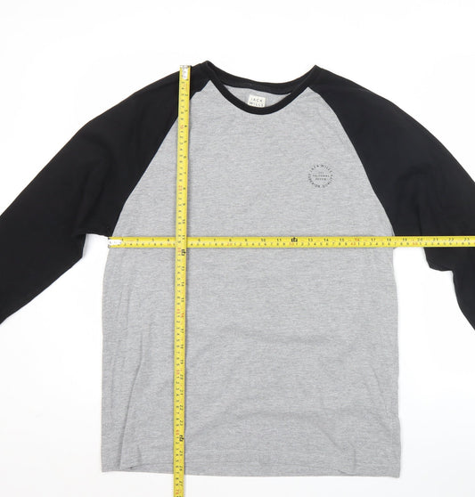 Jack Wills Men’s Grey & Black Long Sleeve Raglan Top Size L
