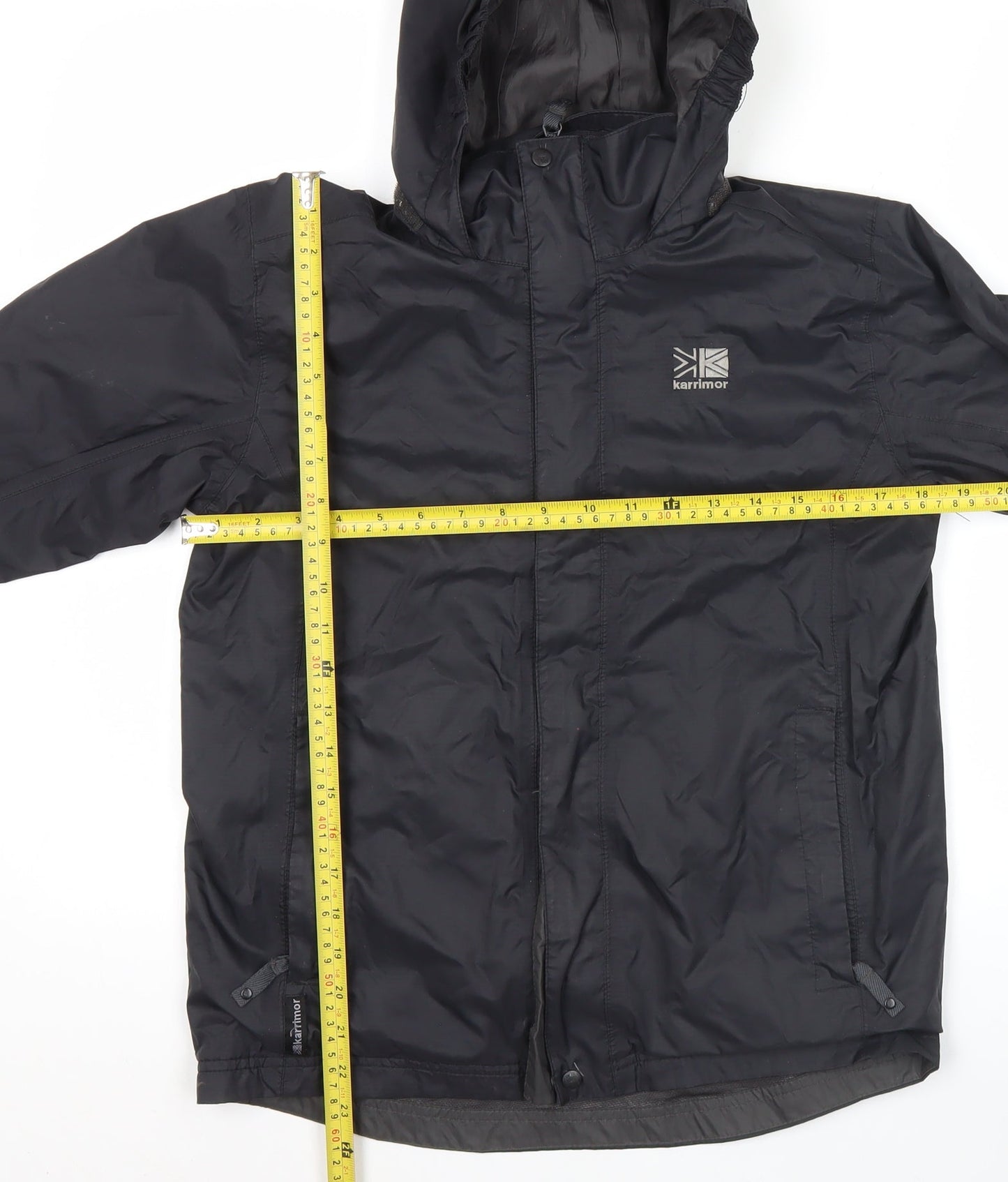 Karrimor Boys Black Waterproof Hooded Rain Jacket 11-12 Years