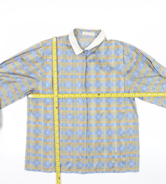 Ravens Women Multicoloured Check Long Sleeve Collared Button-Up Shirt Size 12