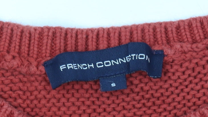 Additional view of French Connection Men's Red Cotton Chunky Knit Jumper, size S