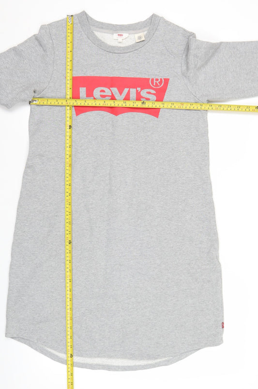 Levi's Womens Grey T-Shirt Dress L Long Sleeve Casual Logo