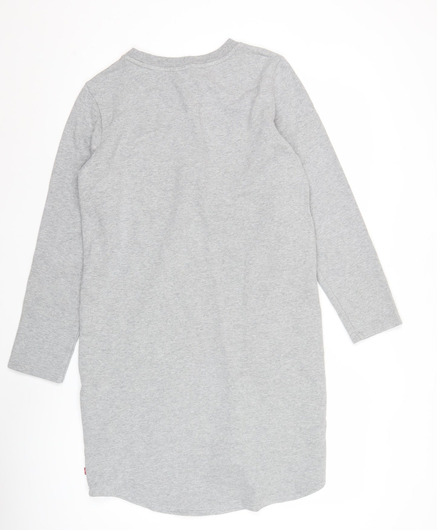 Levi's Womens Grey T-Shirt Dress L Long Sleeve Casual Logo