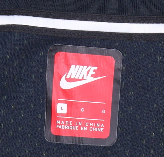 Nike Womens Green Full Zip Hooded Sweatshirt Size L Cotton Blend