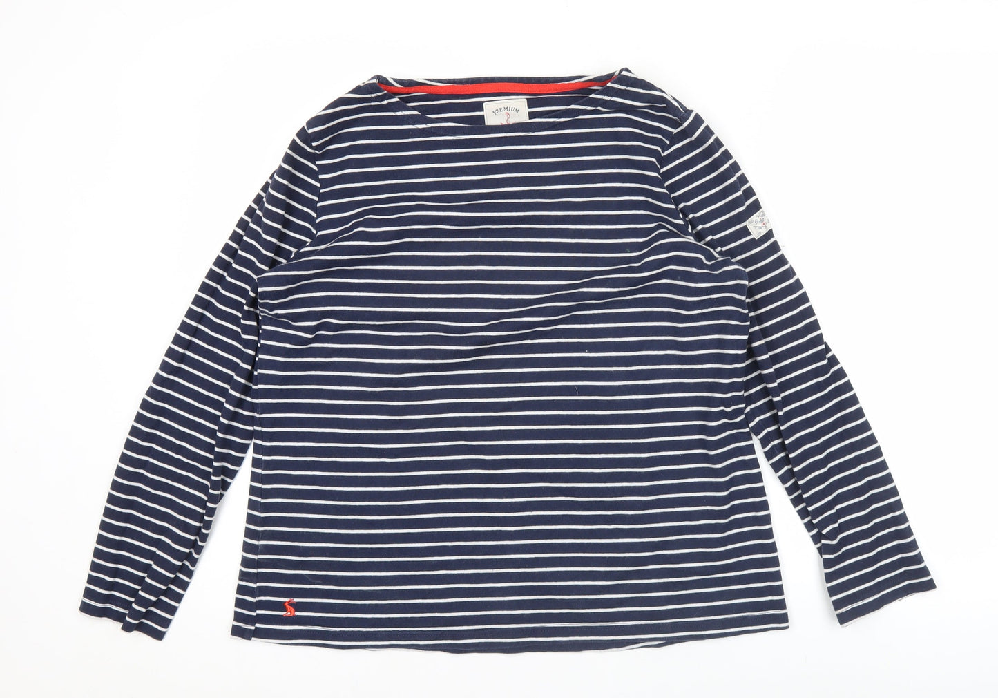 Joules Women’s Blue Striped Long Sleeve Cotton Nautical Top Size 16