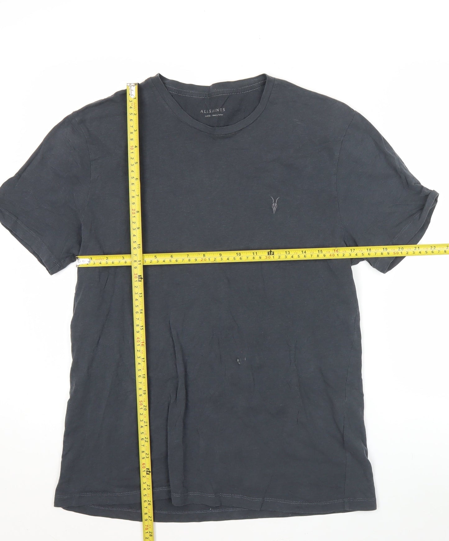 AllSaints Men’s Black Crew Neck Cotton Jersey T-Shirt Size L