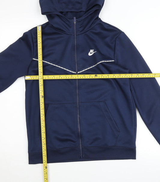 Nike Teens Blue Full Zip Hooded Polyester Jacket XL