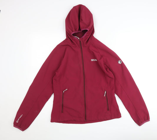 Regatta Women Red Softshell Hooded Jacket UK 8 Waterproof Outdoor Coat