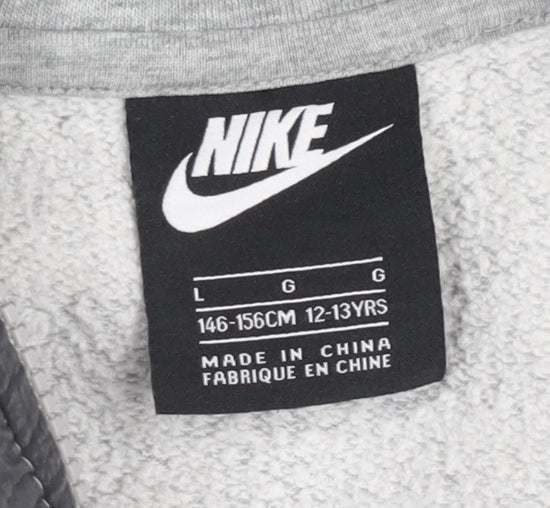 Additional view of Nike boys’ grey colourblock full zip hooded track jacket 12-13 years