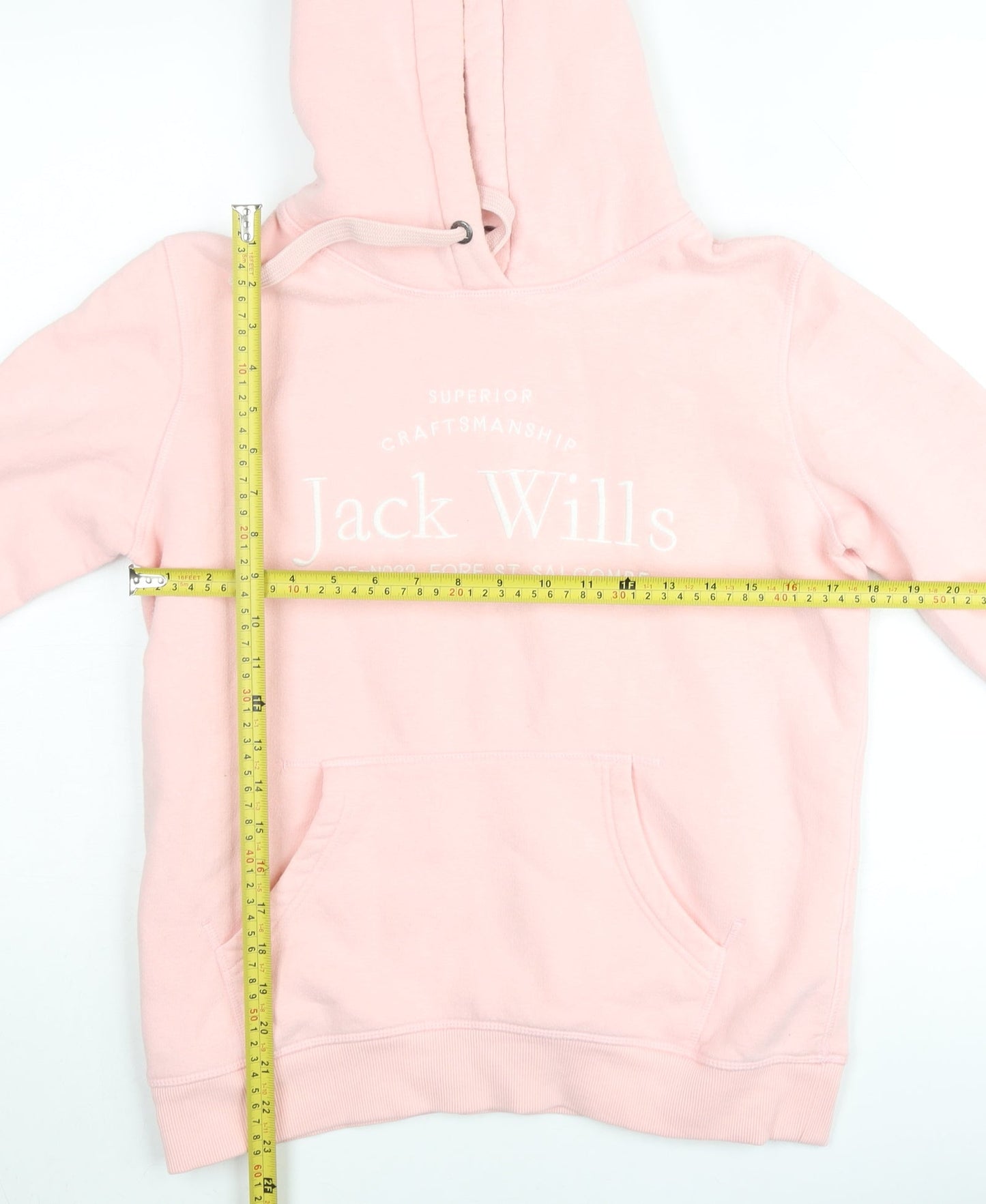 Jack Wills Women's Pink Pullover Hoodie UK 8 - Classic Cotton Blend