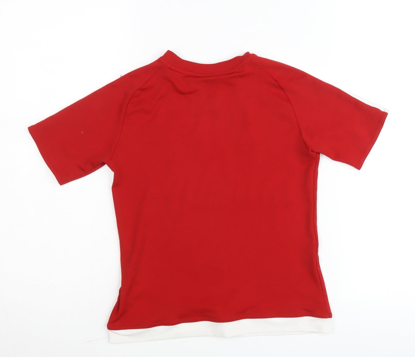 Adidas Boys Red Munster Rugby T-Shirt 9-10 Years Activewear Jersey