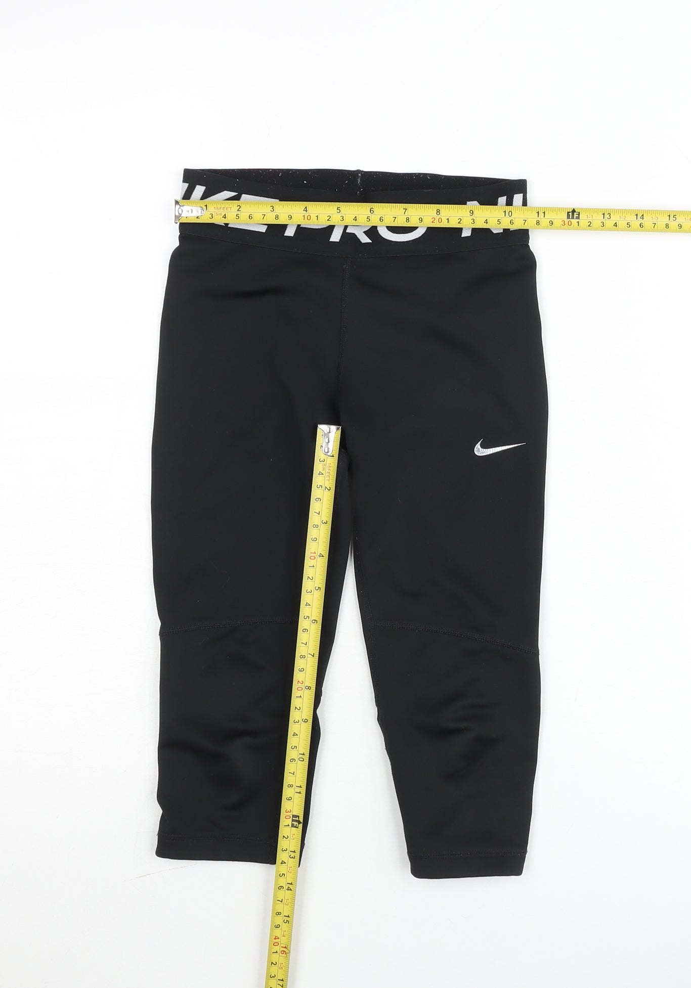 Nike Pro Dri-FIT Black Girls Capri Sports Leggings 7-8 Years