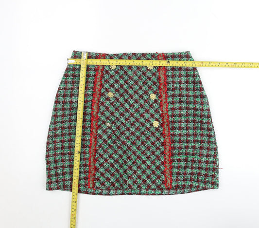 Savida Women's Multicoloured Tweed Short Pencil Skirt Size S