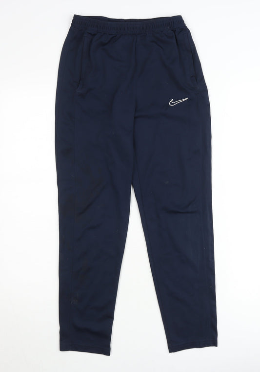 Nike Boys Blue XL Dri-Fit Jogger Trousers 158-170cm Elastic Waist Sportswear