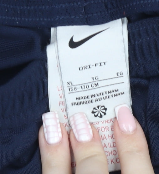 Nike Boys Blue XL Dri-Fit Jogger Trousers 158-170cm Elastic Waist Sportswear