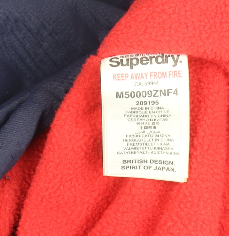 Superdry Men's Blue L Windcheater Hooded Jacket Outdoor Windbreaker
