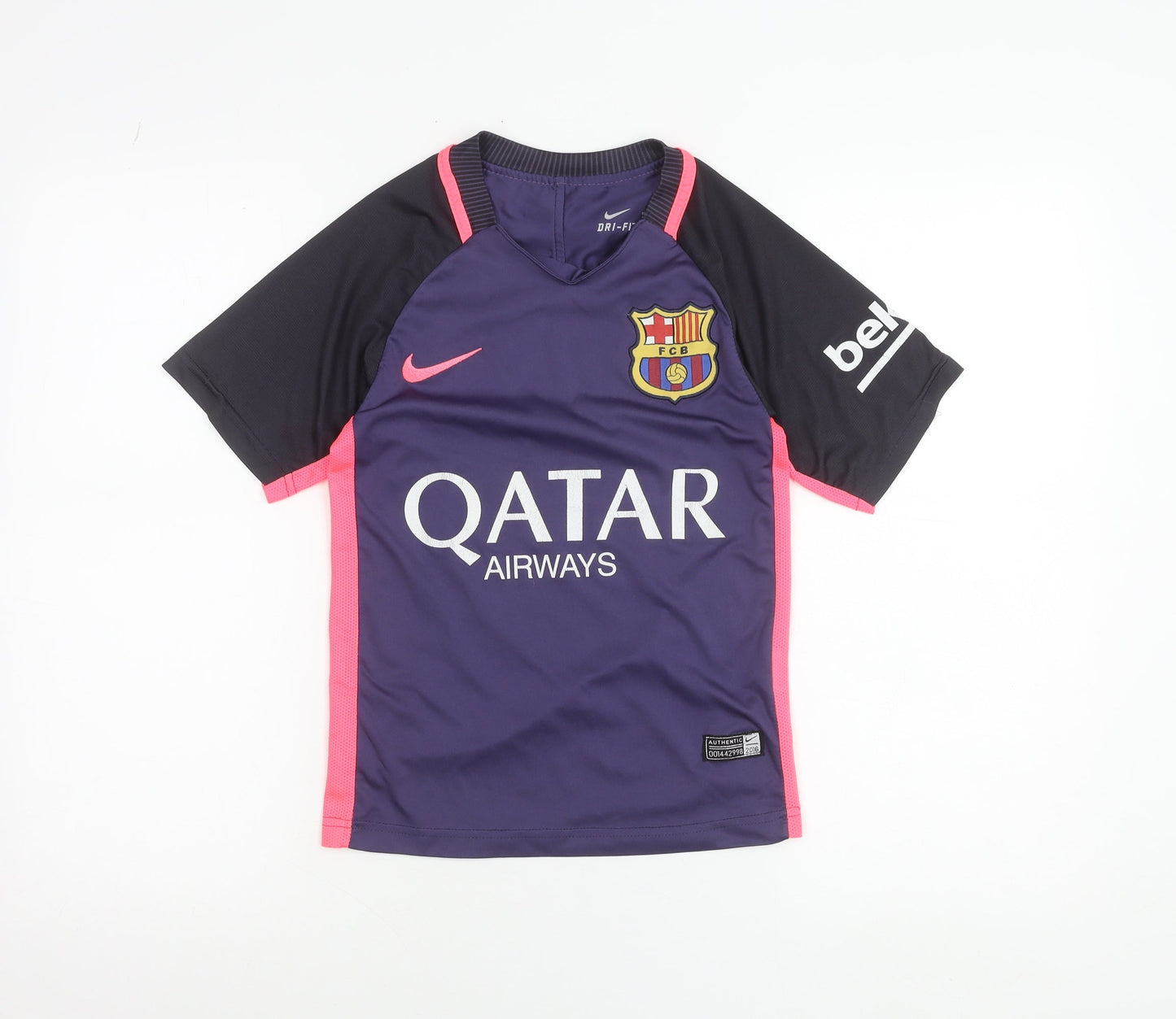 Nike Boys Purple Barcelona Messi 10 Dri-FIT Football Shirt 7-8Y