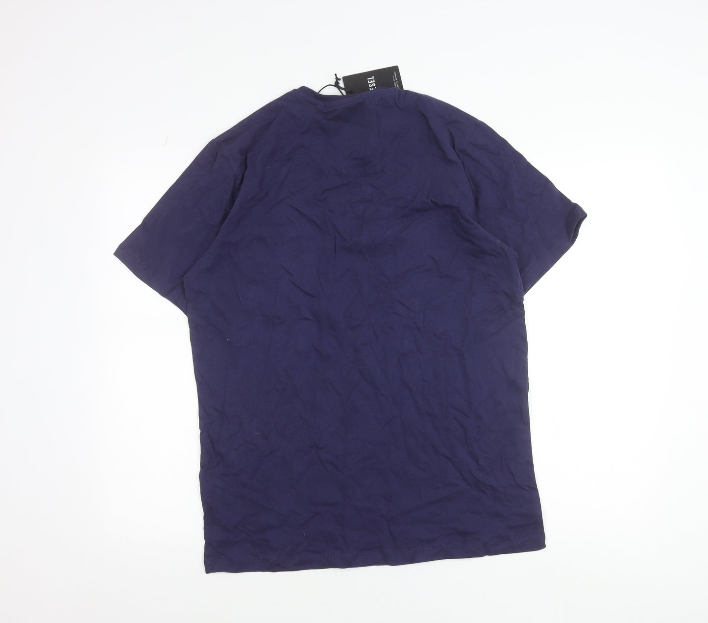 Diesel Men's Blue Crew Neck Cotton T-Shirt Size L