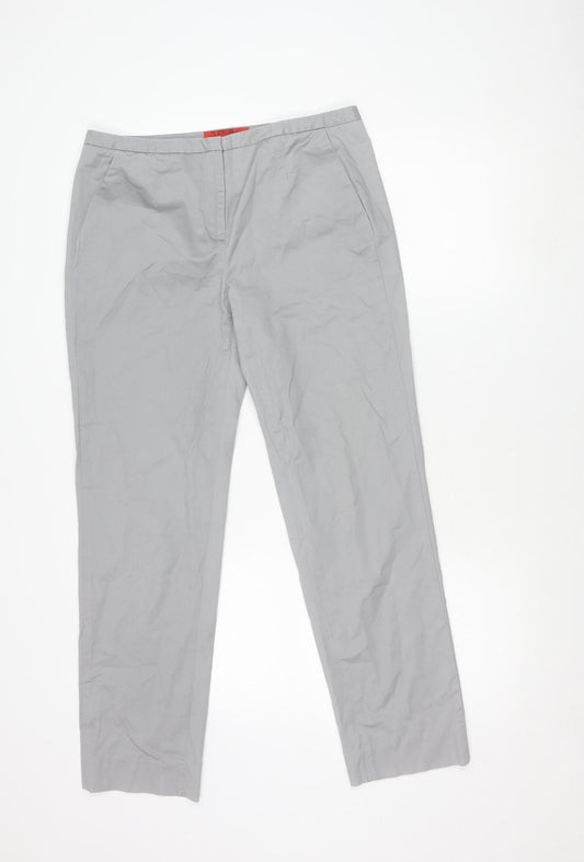 L.K. Bennett Women’s Grey Cotton Blend Slim Fit Tailored Trousers Size 10