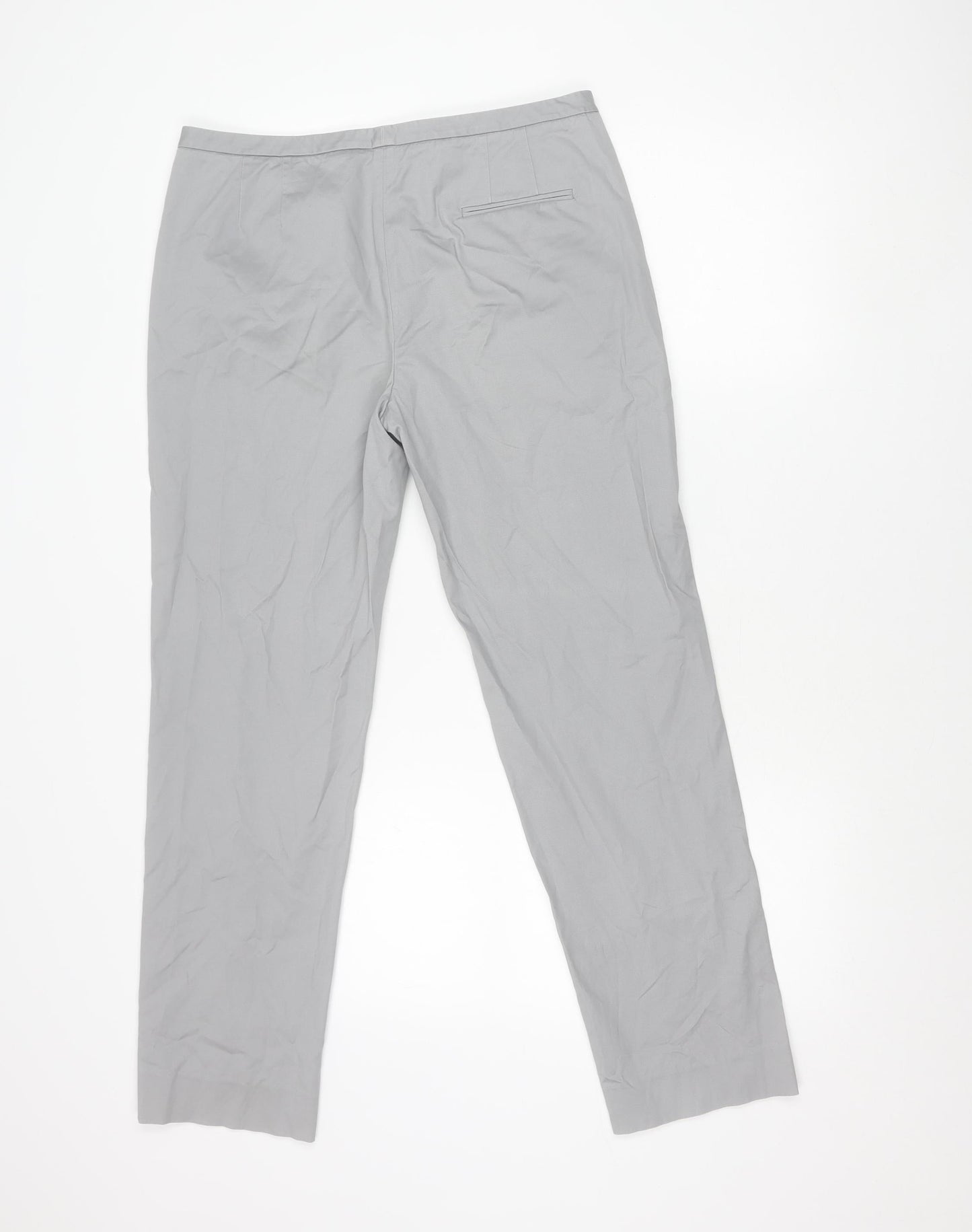 L.K. Bennett Women’s Grey Cotton Blend Slim Fit Tailored Trousers Size 10