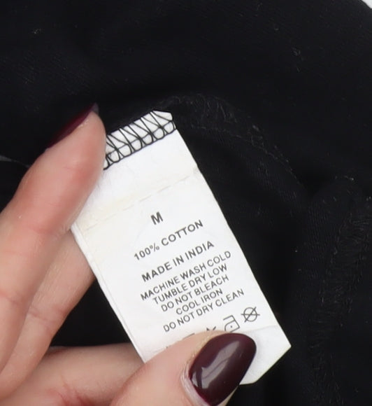 Stussy Men’s Black Long Sleeve Cotton Logo Neck Pullover M