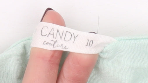Additional view of Candy Couture girls’ green cropped graphic t-shirt 10 years