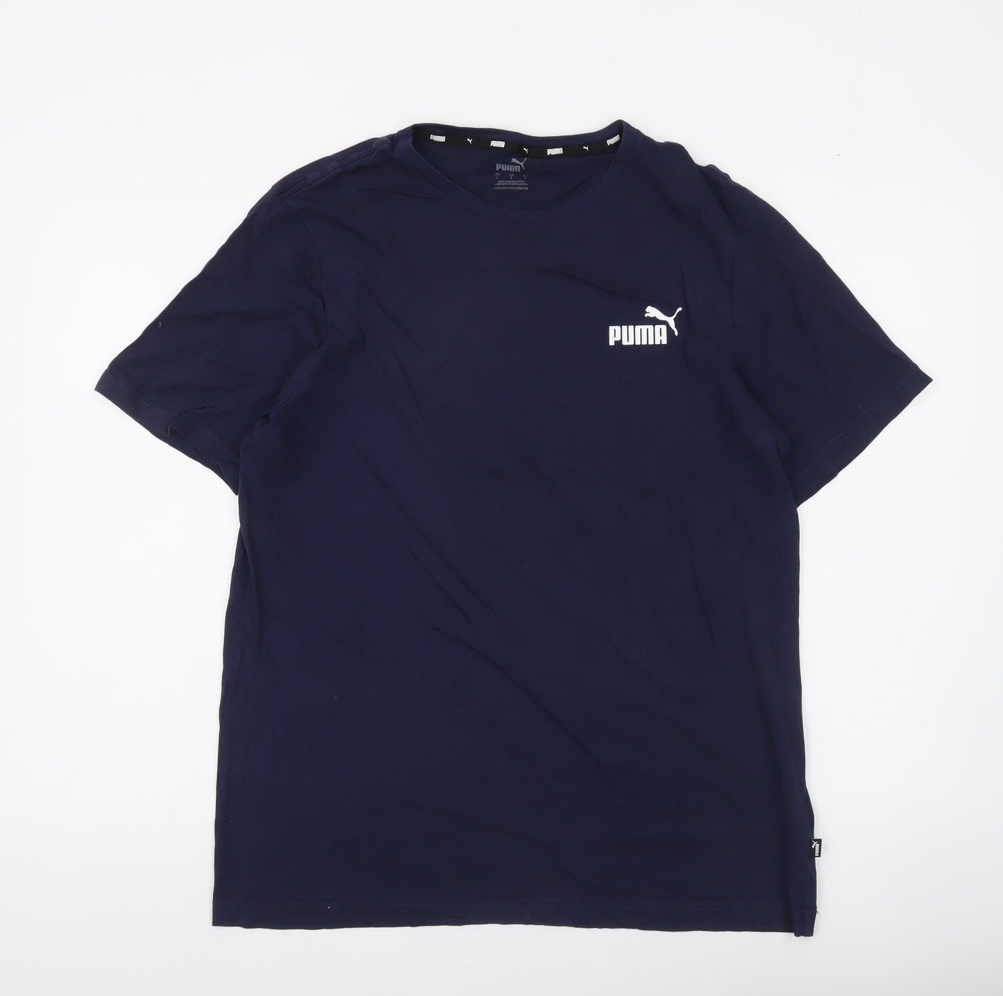 Puma Men's Blue Crew Neck Short Sleeve Regular Fit T-Shirt L