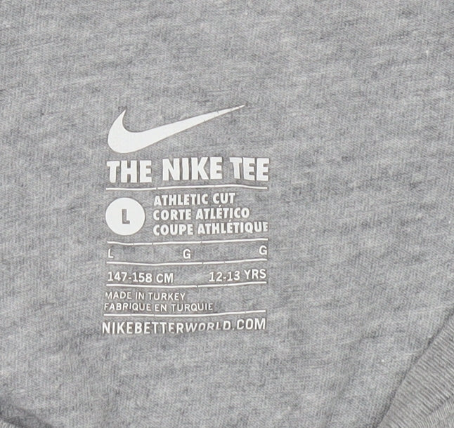 Nike Boys Grey Athletic Cut Logo T-Shirt 12-13 Years