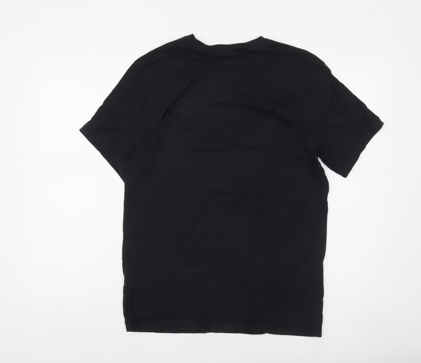 Nike Men's Black Small Crew Neck Cotton Graphic T-Shirt