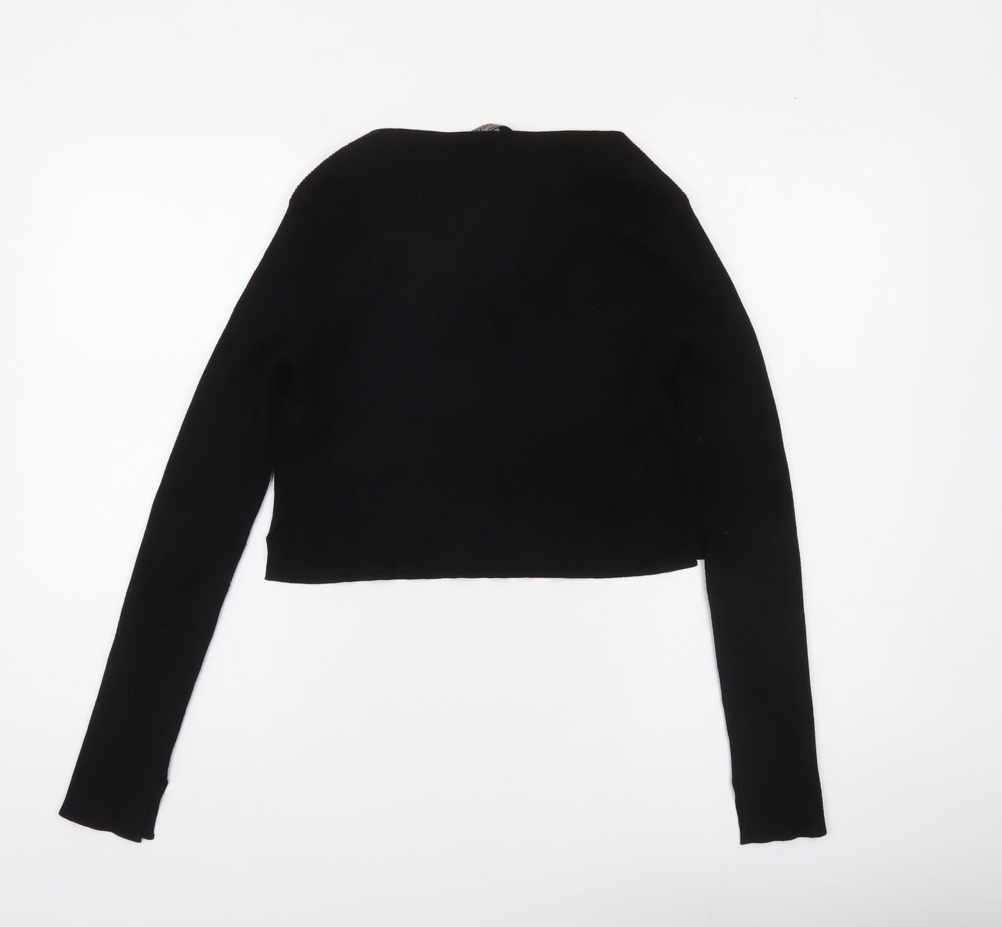 AllSaints Women's Black Wool Blend Slim Fit Boat Neck Jumper Size L