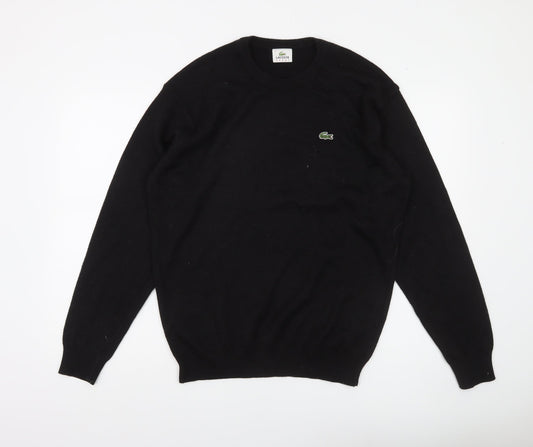 Lacoste Sport Men's Black Wool Acrylic Crew Neck Pullover Jumper Size 3XL