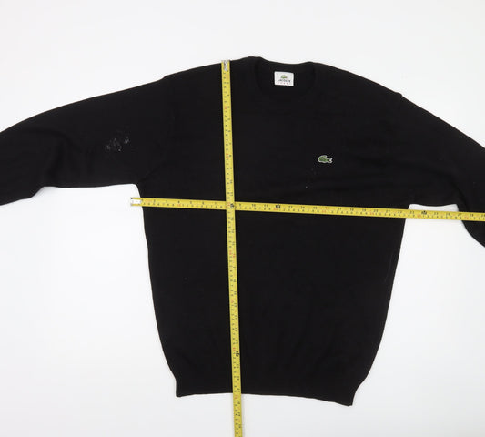 Lacoste Sport Men's Black Wool Acrylic Crew Neck Pullover Jumper Size 3XL