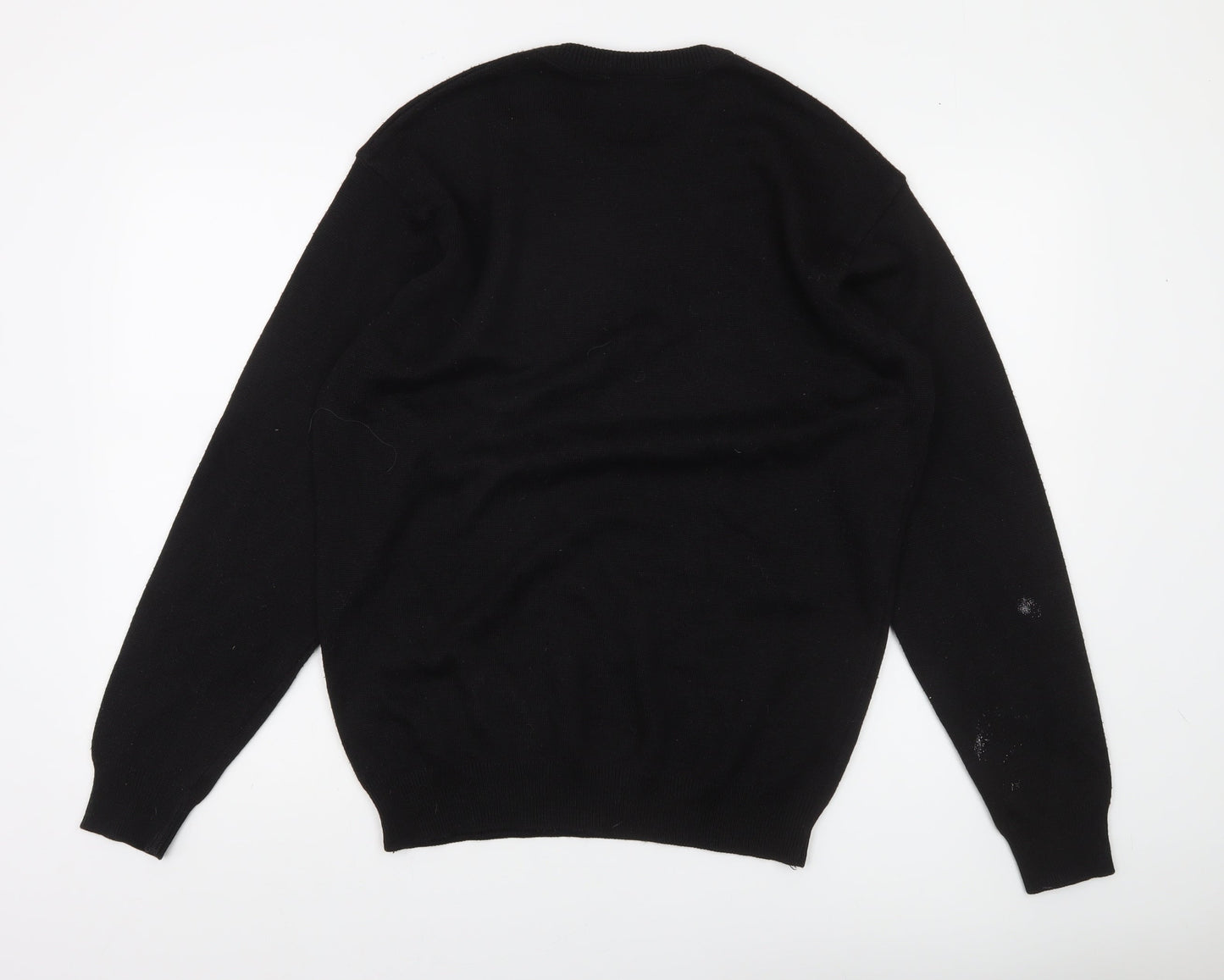 Lacoste Sport Men's Black Wool Acrylic Crew Neck Pullover Jumper Size 3XL