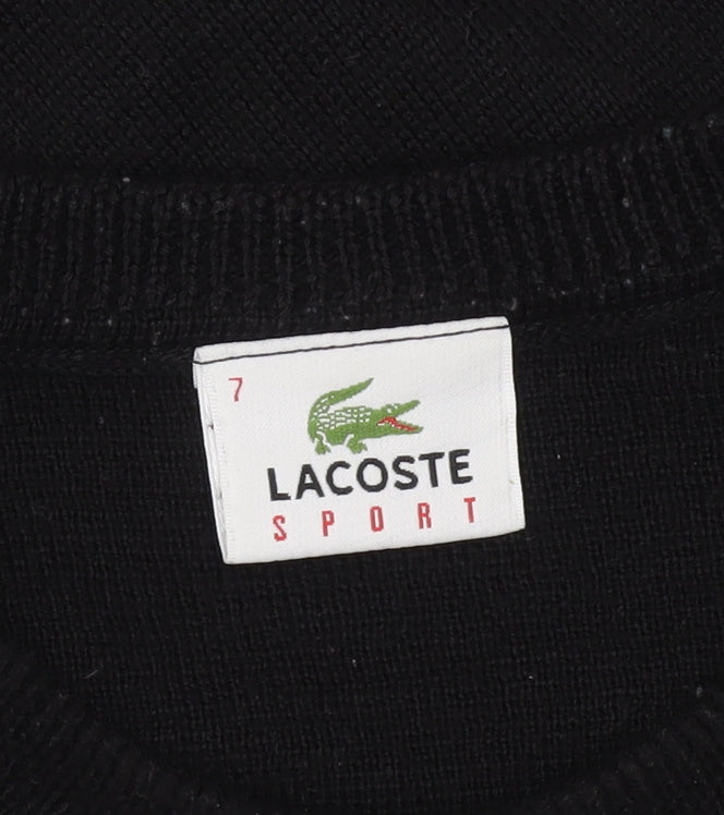 Lacoste Sport Men's Black Wool Acrylic Crew Neck Pullover Jumper Size 3XL