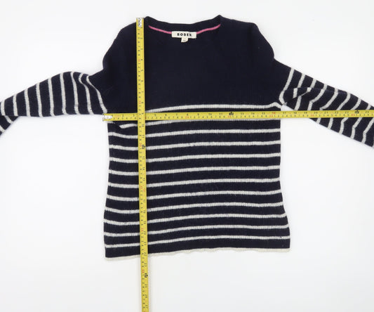 Boden Women's Navy White Striped Wool Blend Pullover Jumper Size S