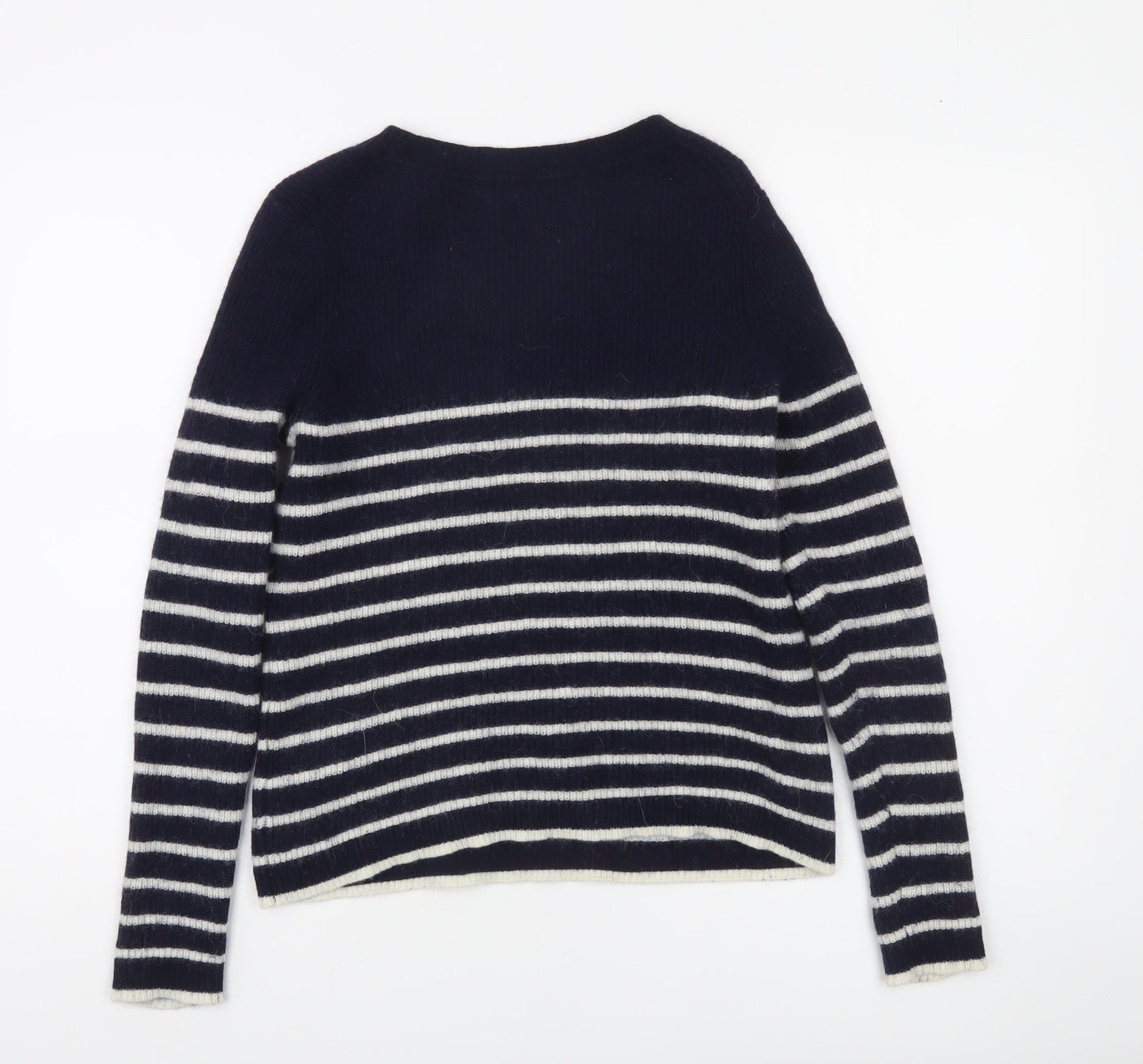 Boden Women's Navy White Striped Wool Blend Pullover Jumper Size S