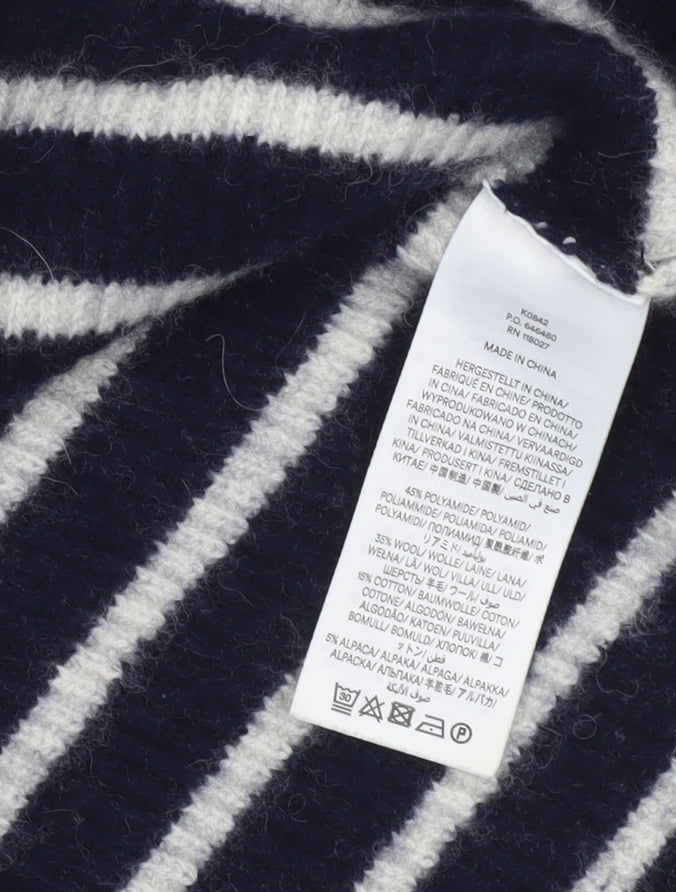 Boden Women's Navy White Striped Wool Blend Pullover Jumper Size S