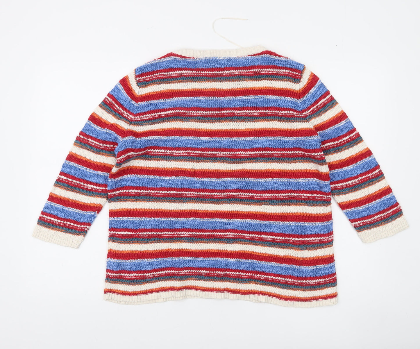 Seasalt Cornwall Women’s Multicoloured Striped Cotton Linen Jumper Size 18