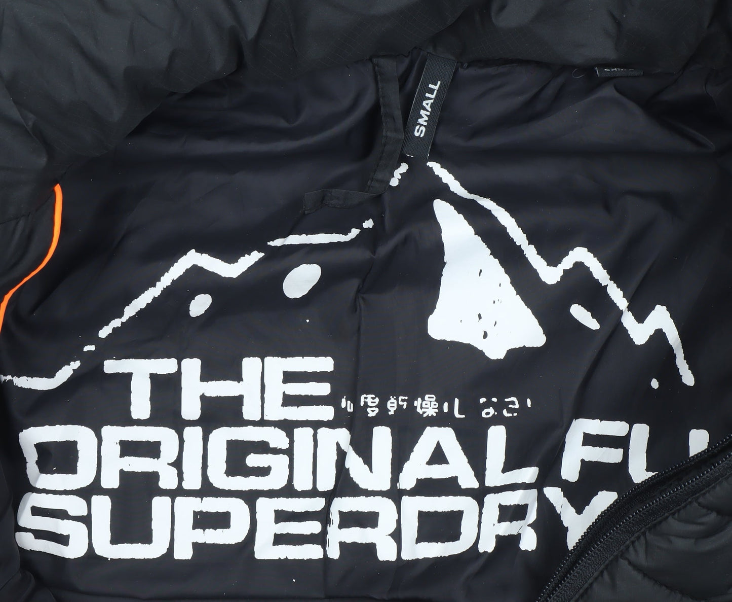 Superdry Men's Black Small Puffer Jacket Lightweight Quilted Winter Coat