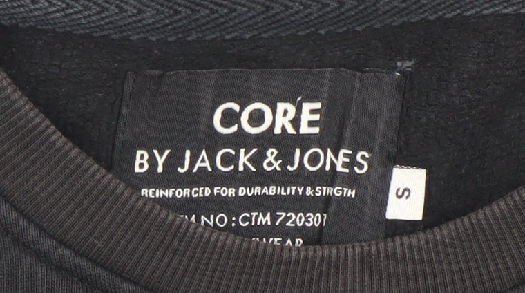 Jack & Jones Mens Black Pullover Sweatshirt Size S Classic Logo