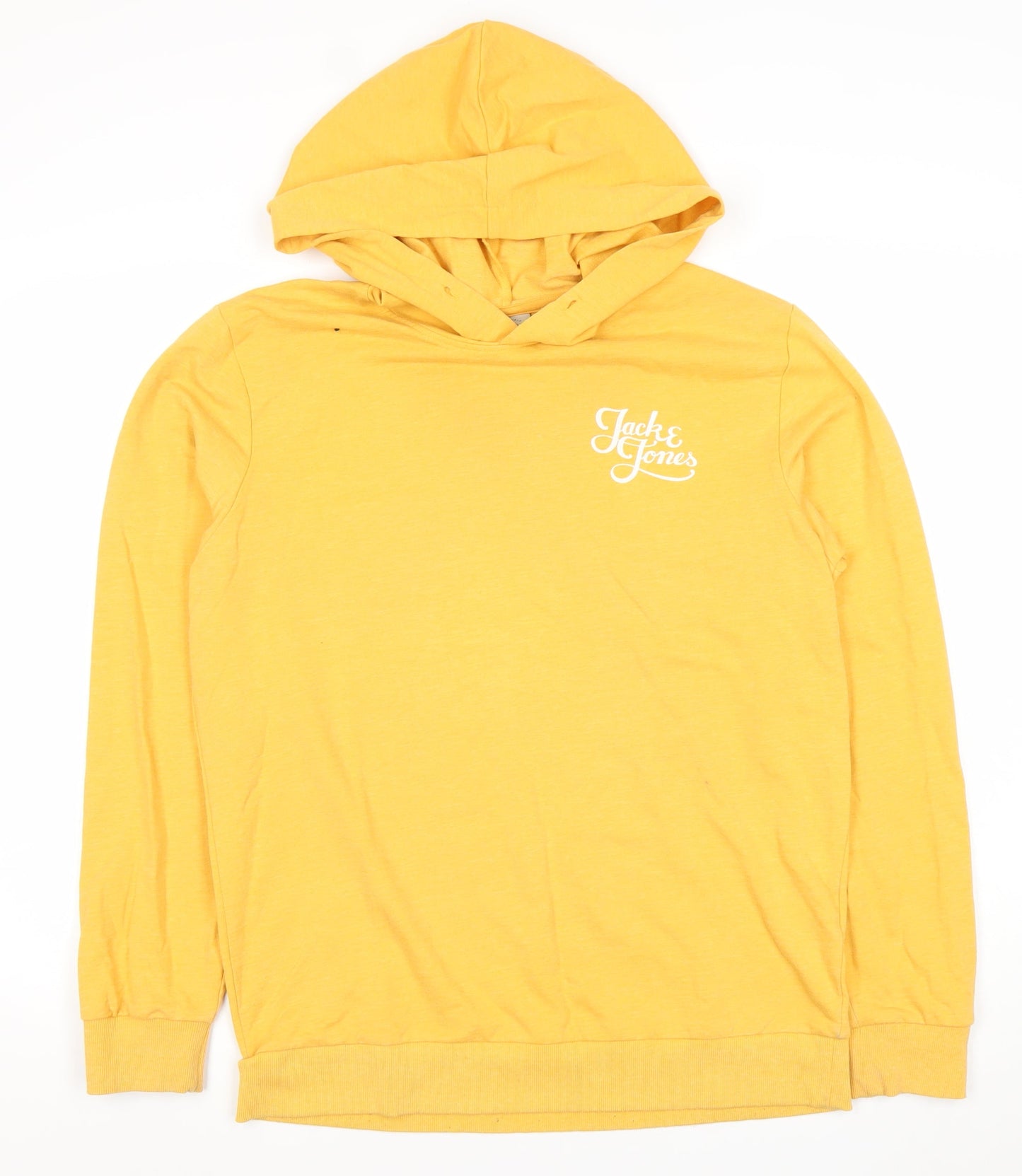 Jack & Jones Men's Yellow Pullover Hoodie Size L