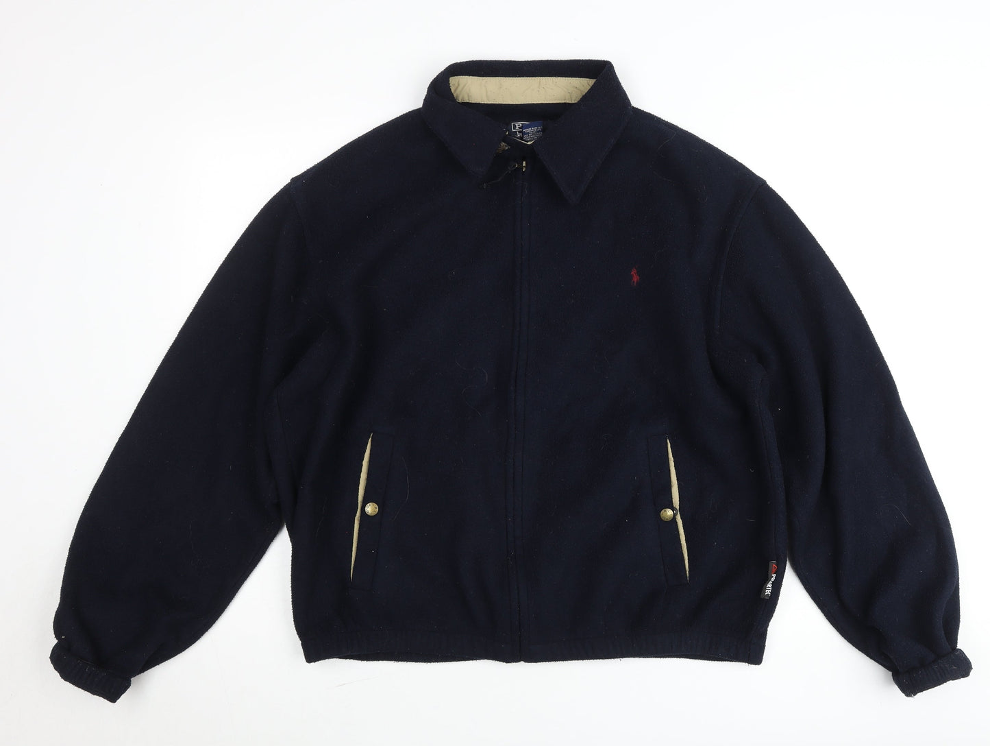 Ralph Lauren Men’s Blue Fleece Bomber Jacket Size L Full Zip Polo