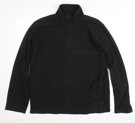 Mountain Warehouse Men’s Black Fleece 1/2 Zip Pullover Sweatshirt M