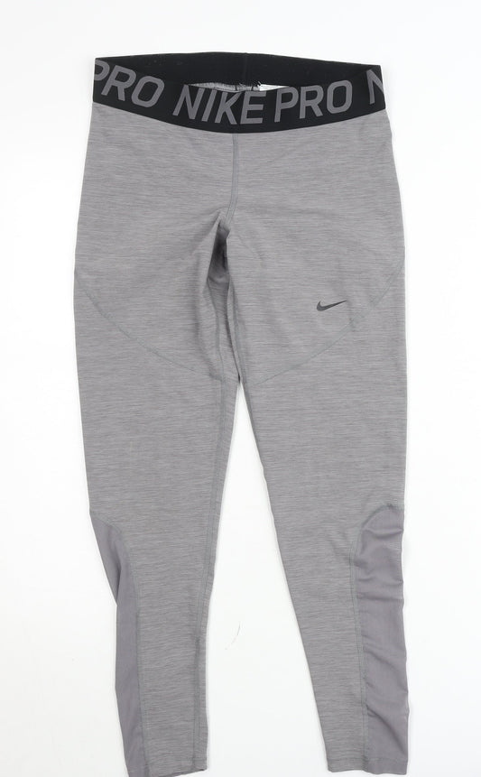 Nike Pro Dri-FIT Grey Women's L Ankle Sports Leggings