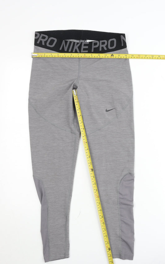Nike Pro Dri-FIT Grey Women's L Ankle Sports Leggings