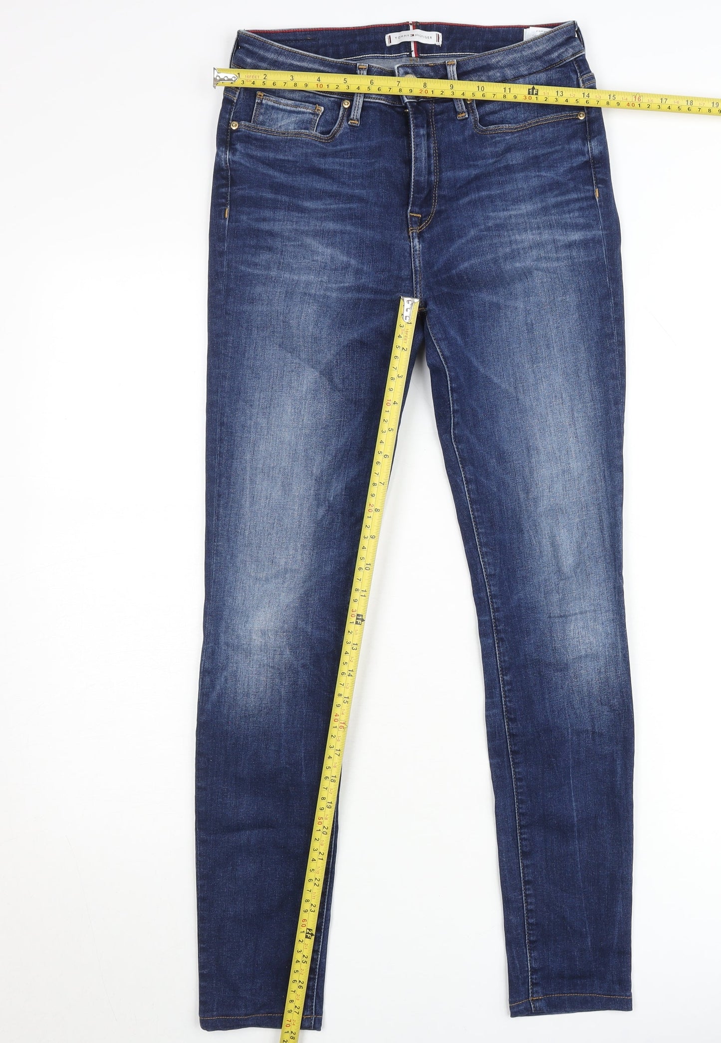 Tommy Hilfiger Men's Blue Slim Skinny Mid Rise Jeans 33W 30L